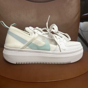 Nike Court Vision Alta Sneakers White and Blue Women’s 9